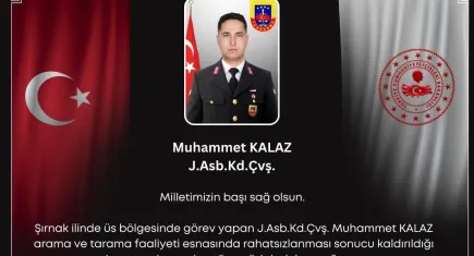 Şırnak'ta üs bölgesinde rahatsızlanan jandarma şehit oldu