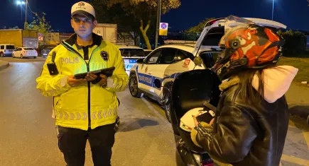 İstanbul'da motosiklet sürücüleri denetlendi