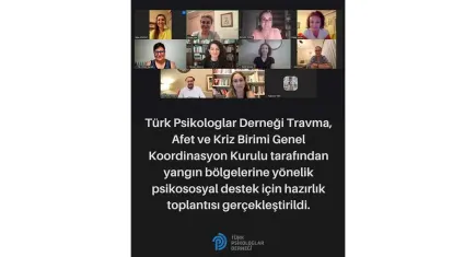 Türk Psikologlar Derneği’nden yangın bölgelerine psikososyal destek hazırlığı