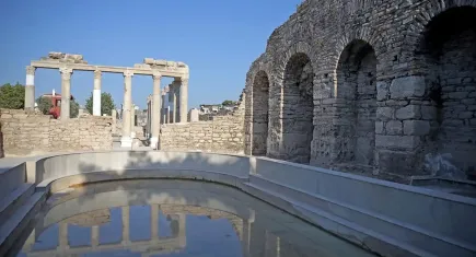 Muğla'daki Roma hamamında bin 900 yıl sonra su aktı