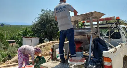 Efes Selçuk’ta salça hazırlığına belediye desteği