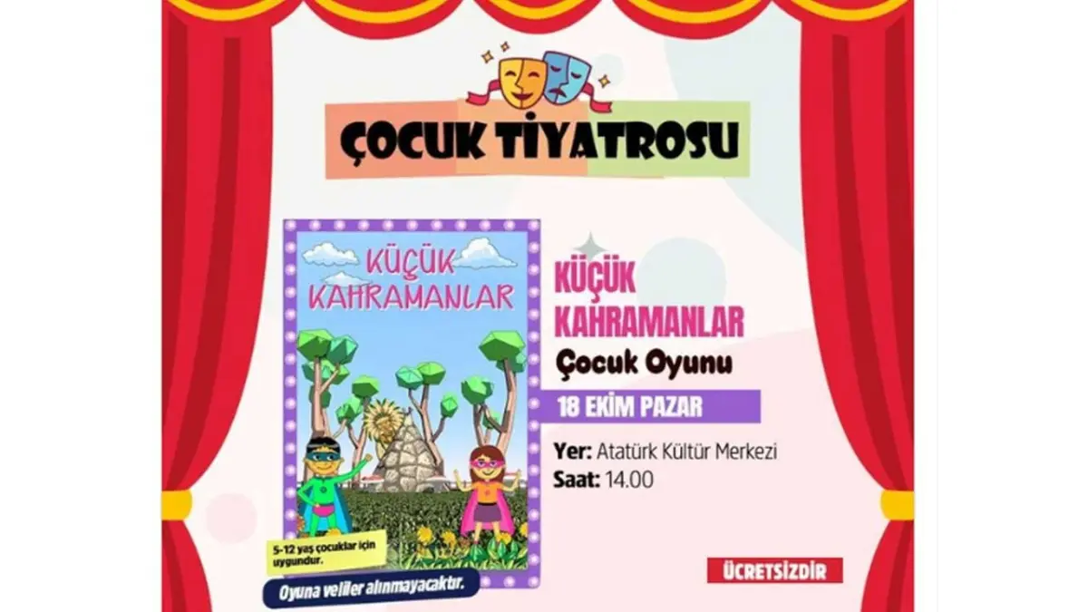 Gaziemir’de çocuklara ücretsiz tiyatro müjdesi!